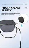 Metal Blue Ray Cut protection frame + 2 magnet sunshade clip-ons - SunglassesMart