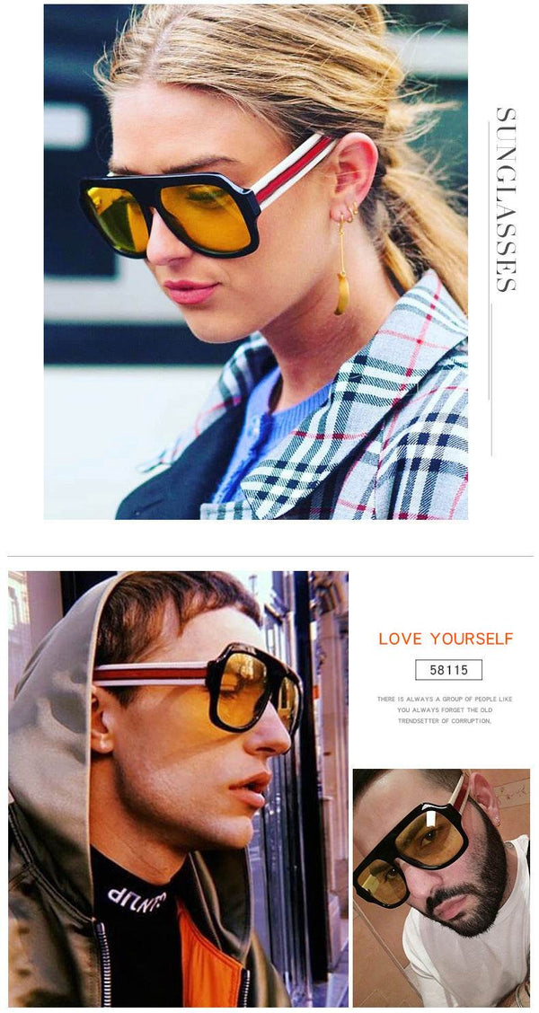 Oversized Yellow Anti-glare Driver's Glasses - SunglassesMart
