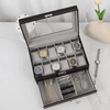 Luxury 2-Layer 12-Slot Lockable Watch Box with Glass Lid & Drawer - SunglassesMart