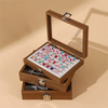 Elegant 7-Grid Wooden Ring Jewelry Box Velvet Organizer | SUNGLASSES MART - SunglassesMart