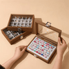 Elegant 7-Grid Wooden Ring Jewelry Box Velvet Organizer | SUNGLASSES MART - SunglassesMart