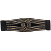 Women’s Gold Elastic Wide Waist Belt – Shiny Party Girdle Dress Accessory