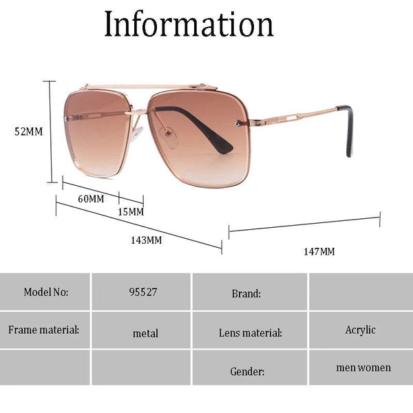 Square Pilot Style Rivets Sunglasses - SunglassesMart