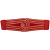 Women’s Gold Elastic Wide Waist Belt – Shiny Party Girdle Dress Accessory