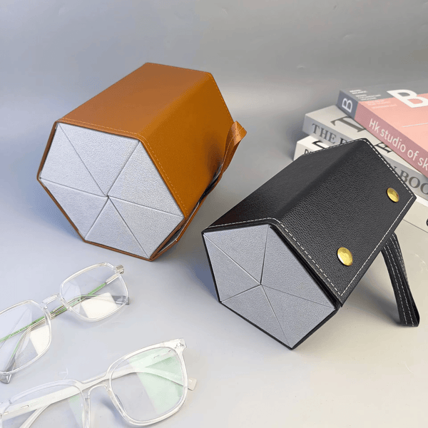 Multi-Compartment Portable Large Capacity Leather Glasses Case - SunglassesMart