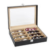 8-Grid Eye Glasses Case: Faux Leather Excellence for Your Eyewear Collection - SunglassesMart