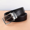 Elegant Men's Genuine Leather Belt Golden-Tone Needle Buckle - SunglassesMart