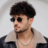 Men’s UV400 Small Square Sunglasses – Classic Metal Frame