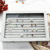Fabric Glass Jewelry Ring Display Box – Velvet Organizer with Glass Top - SunglassesMart