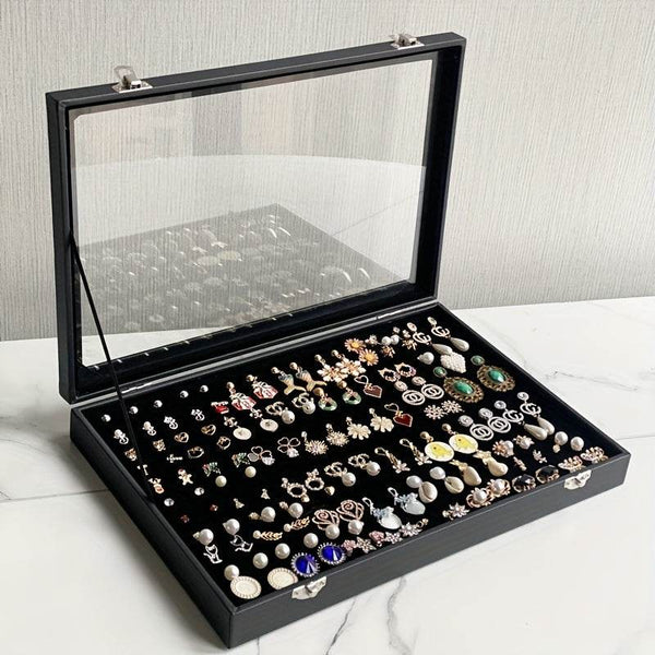 160-Hole Jewelry Organizer Box with Insertable Sponge Inserts - SunglassesMart