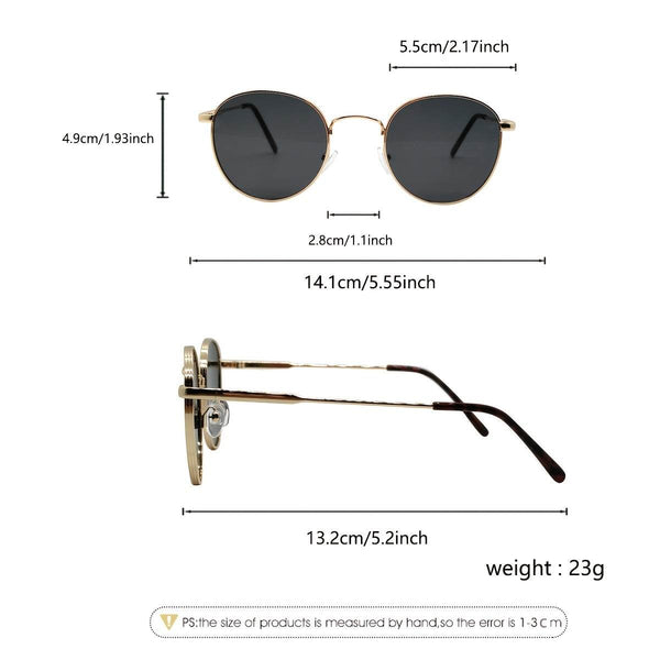 Retro Round Frame Metal Glasses for Women - SunglassesMart