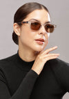 Wayfarer/Rectangular Brown Sunglasses (52 mm) - SunglassesMart