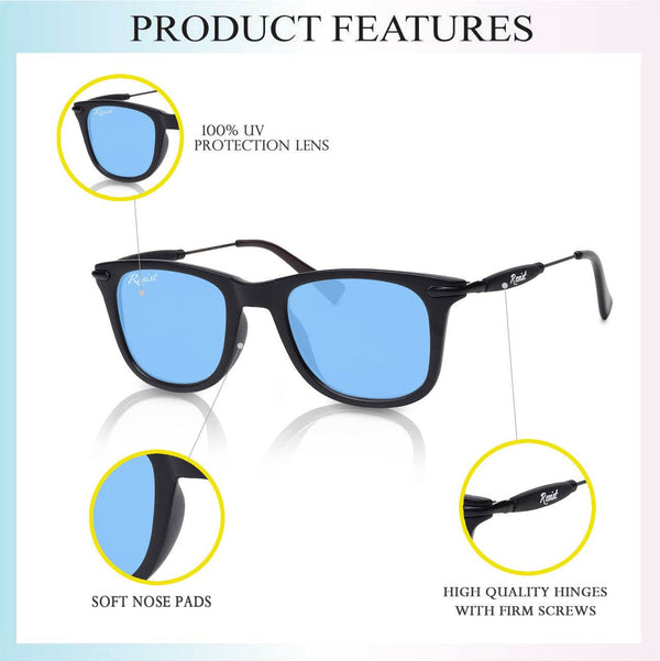 Classic Red and Blue Wayfarer Sunglasses - SunglassesMart