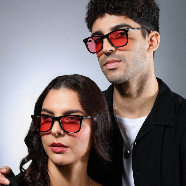 Classic Red and Blue Wayfarer Sunglasses - SunglassesMart