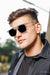 Classic Retro Jasper Grey Square Sunglasses (55 mm) - SunglassesMart