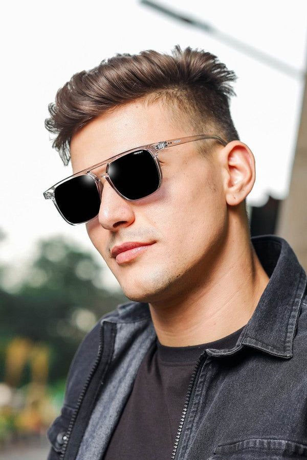 Classic Retro Jasper Grey Square Sunglasses (55 mm) - SunglassesMart