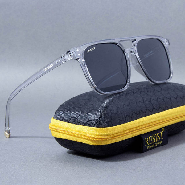 Classic Retro Jasper Grey Square Sunglasses (55 mm) - SunglassesMart