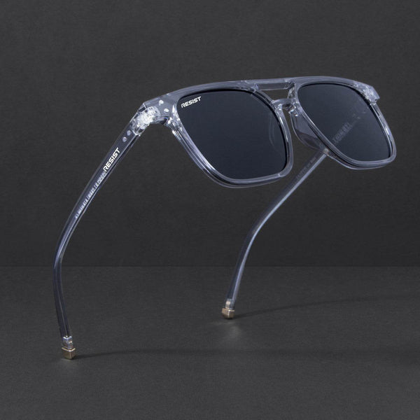 Classic Retro Jasper Grey Square Sunglasses (55 mm) - SunglassesMart