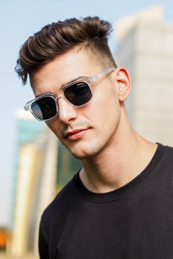 Classic Ocean White Black Wayfarer Sunglasses (50 mm) - SunglassesMart