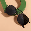 Classic Hexagonal Black Rectangular Sunglasses - SunglassesMart