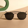 Classic Hexagonal Black Rectangular Sunglasses - SunglassesMart