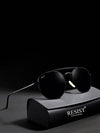 Classic Hexagonal Black Rectangular Sunglasses - SunglassesMart