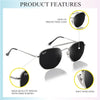 Classic Hexagonal Rectangular Sunglasses (56 mm, Silver Frame) - SunglassesMart