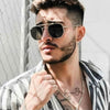 Classic Hexagonal Rectangular Sunglasses (56 mm, Silver Frame) - SunglassesMart