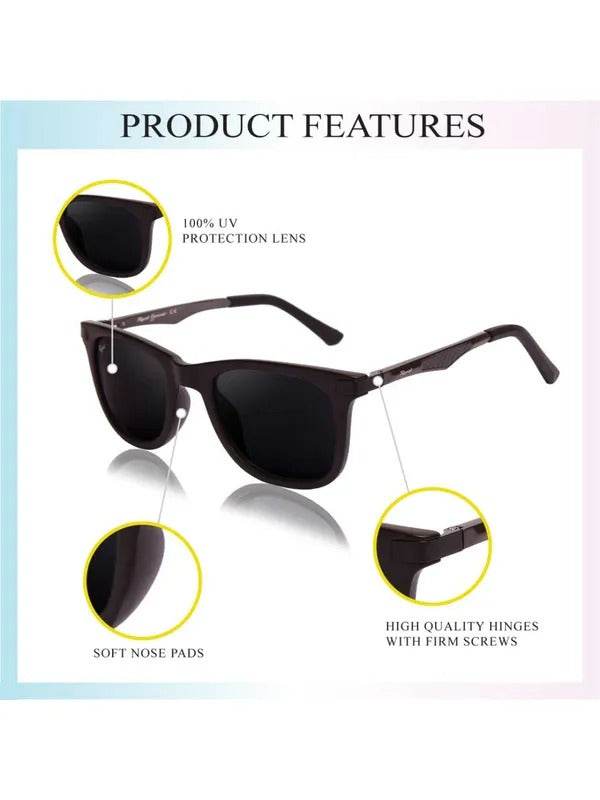 Classic Black Wayfarer Sunglasses – Toughened Glass Lens | UV Protection | Unisex - SunglassesMart