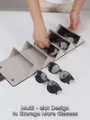 Multi-Compartment Portable Large Capacity Leather Glasses Case