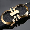 Alloy Buckle Leather Belt For Men - SunglassesMart