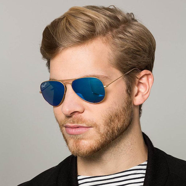 Pilot Blue Reflector Mirrored Sunglasses - SunglassesMart