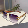 Fashion Vintage Square Rimless Sunglasses - SunglassesMart