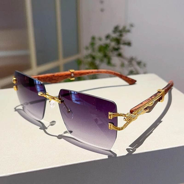 Fashion Vintage Square Rimless Sunglasses - SunglassesMart