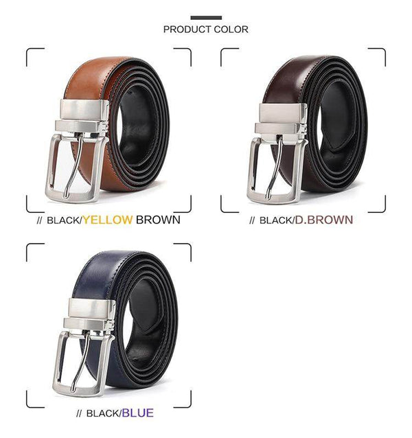 Men's Genuine Leather Reversible Belt - SunglassesMart