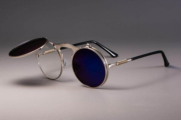 Vintage Round Flip Up Sunglasses - SunglassesMart