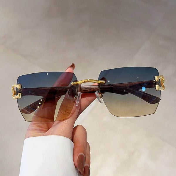 Fashion Vintage Square Rimless Sunglasses - SunglassesMart