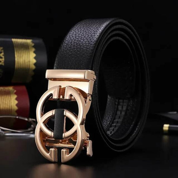 LuxeStride: Men's Exquisite Designer Belt - SunglassesMart