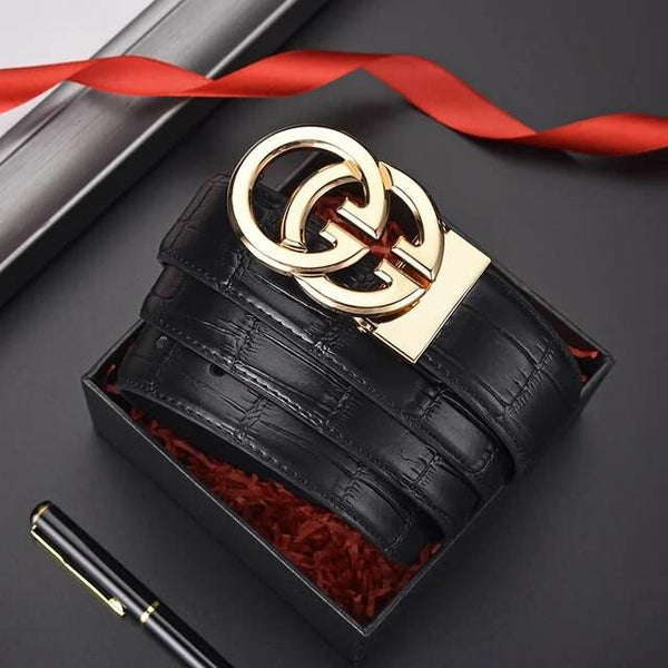 LuxeStride: Men's Exquisite Designer Belt - SunglassesMart