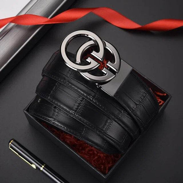 LuxeStride: Men's Exquisite Designer Belt - SunglassesMart