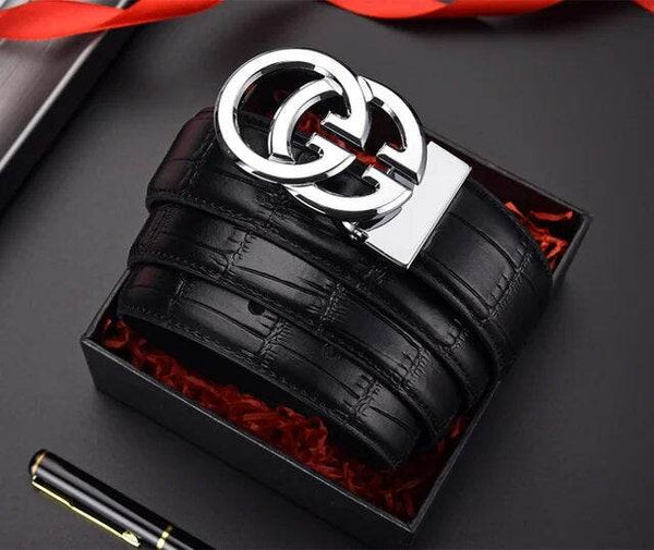LuxeStride: Men's Exquisite Designer Belt - SunglassesMart