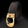 Designer Buckle Full Grain Leather Belt For Men - SunglassesMart
