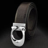 Designer Buckle Full Grain Leather Belt For Men - SunglassesMart
