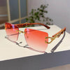 Fashion Vintage Square Rimless Sunglasses - SunglassesMart