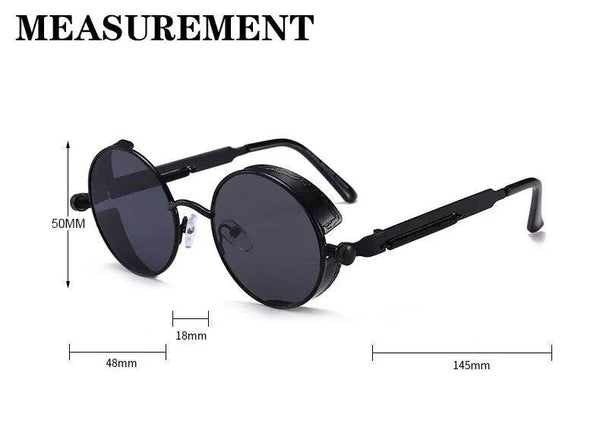 Steampunk Silver Mirror Round Metal Sunglasses - SunglassesMart