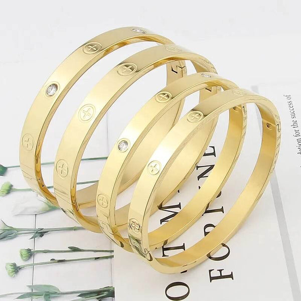 Glistening Cross-Nut Nail Bracelet - SunglassesMart
