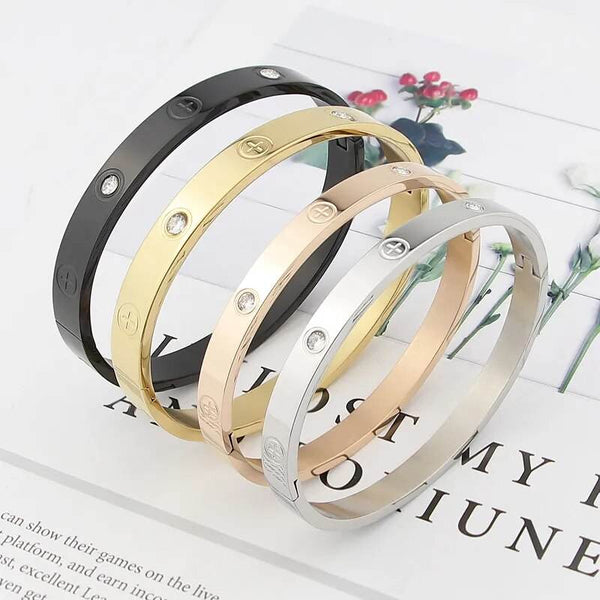 Glistening Cross-Nut Nail Bracelet - SunglassesMart