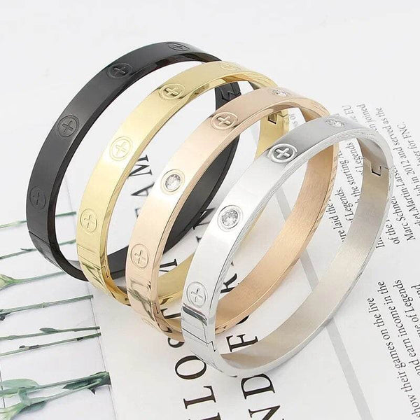 Glistening Cross-Nut Nail Bracelet - SunglassesMart