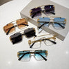 Double Bridges Leopard Rimless Sunglasses - SunglassesMart