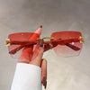Fashion Vintage Square Rimless Sunglasses - SunglassesMart